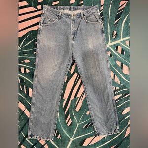 Wrangler Regular Fit Baggy Y2K Light Wash Denim Jeans Skater
